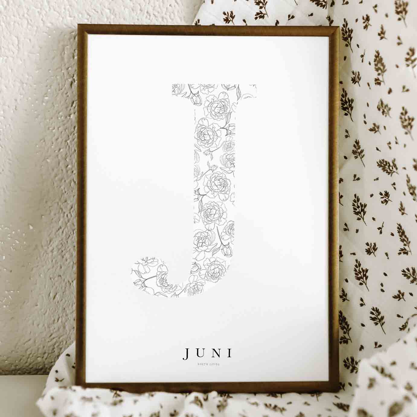 Birth Flower Letter Poster June