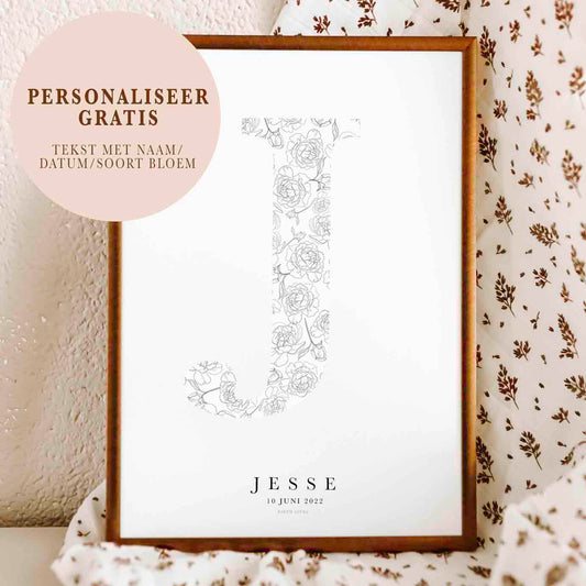 Birth Flower Letter Poster June