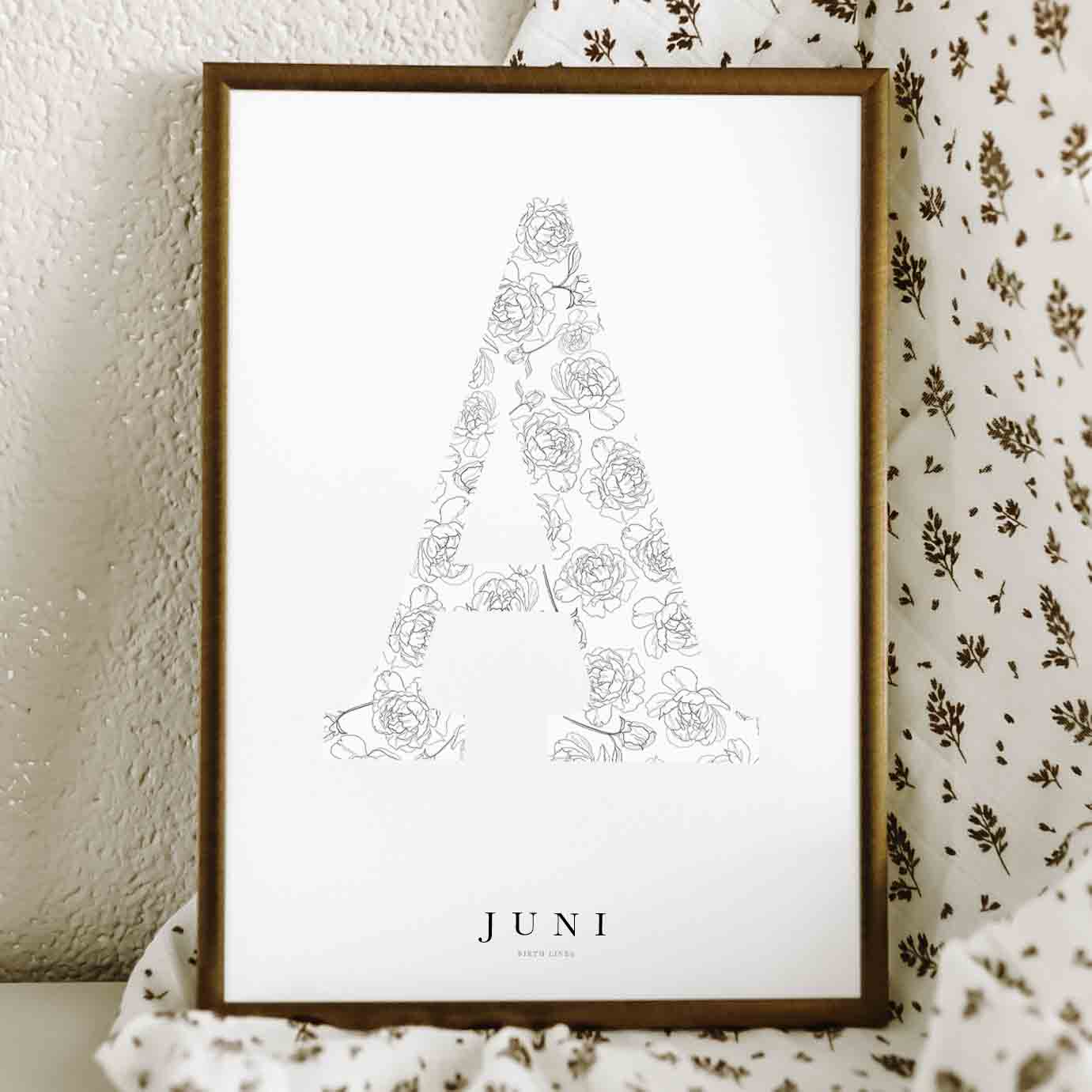 Birth Flower Letter Poster June