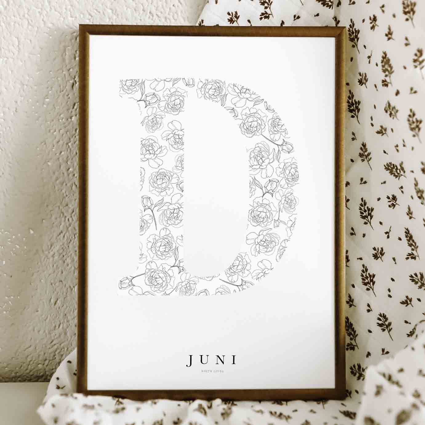 Birth Flower Letter Poster June
