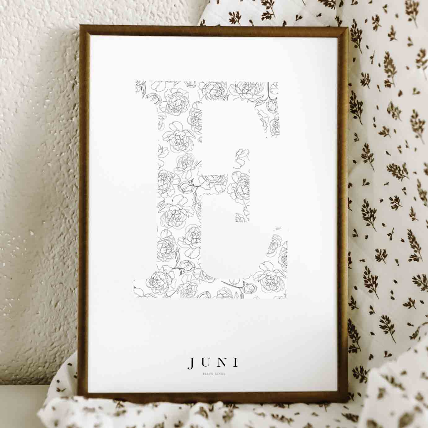 Birth Flower Letter Poster June