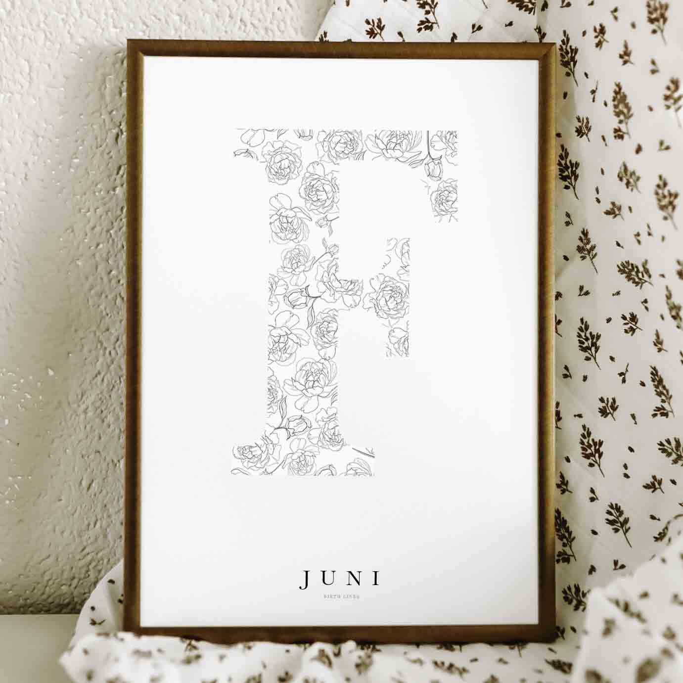 Birth Flower Letter Poster June
