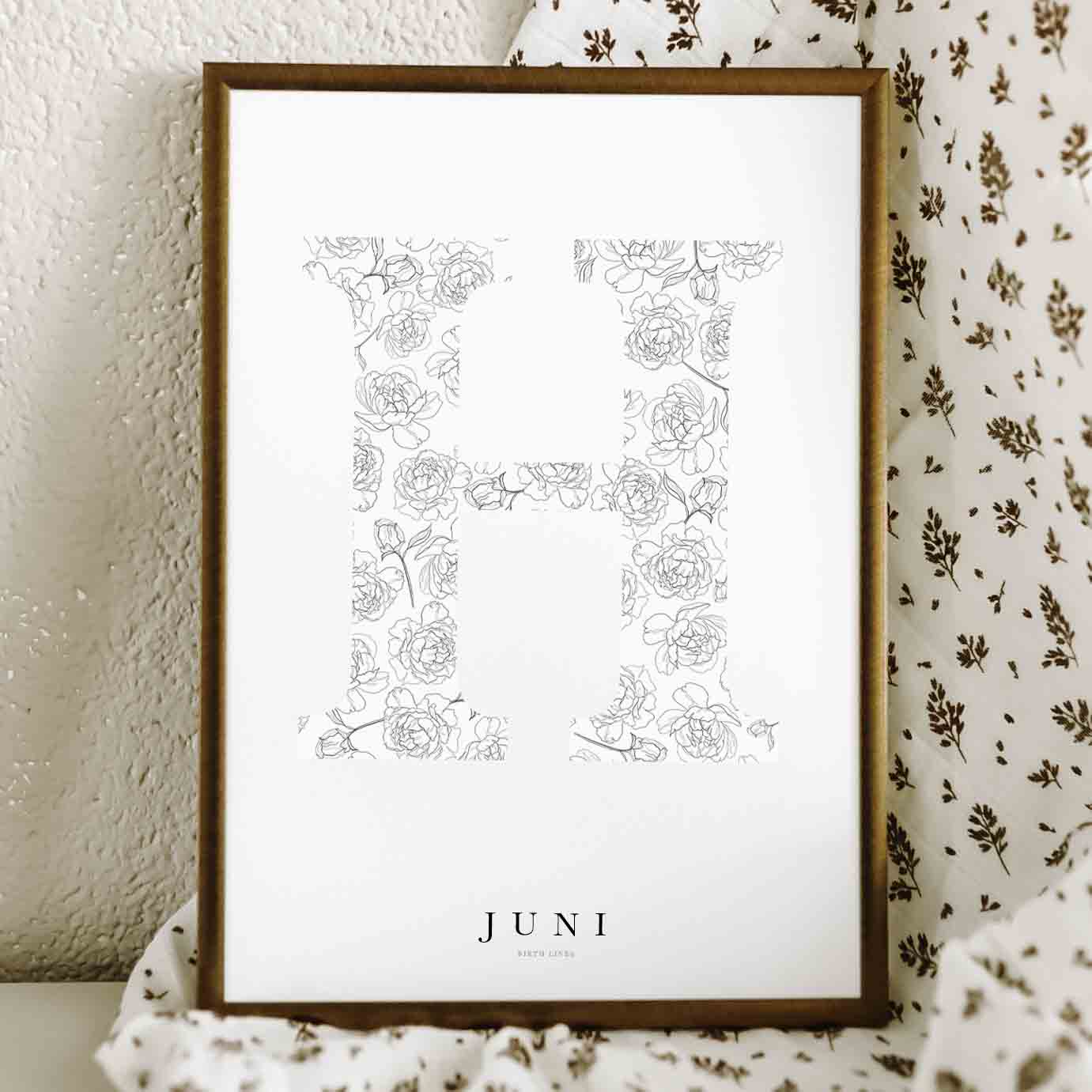Birth Flower Letter Poster June