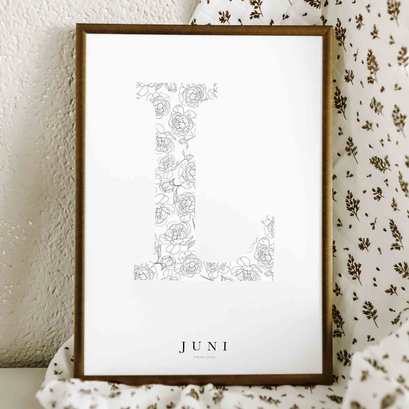 Birth Flower Letter Poster June