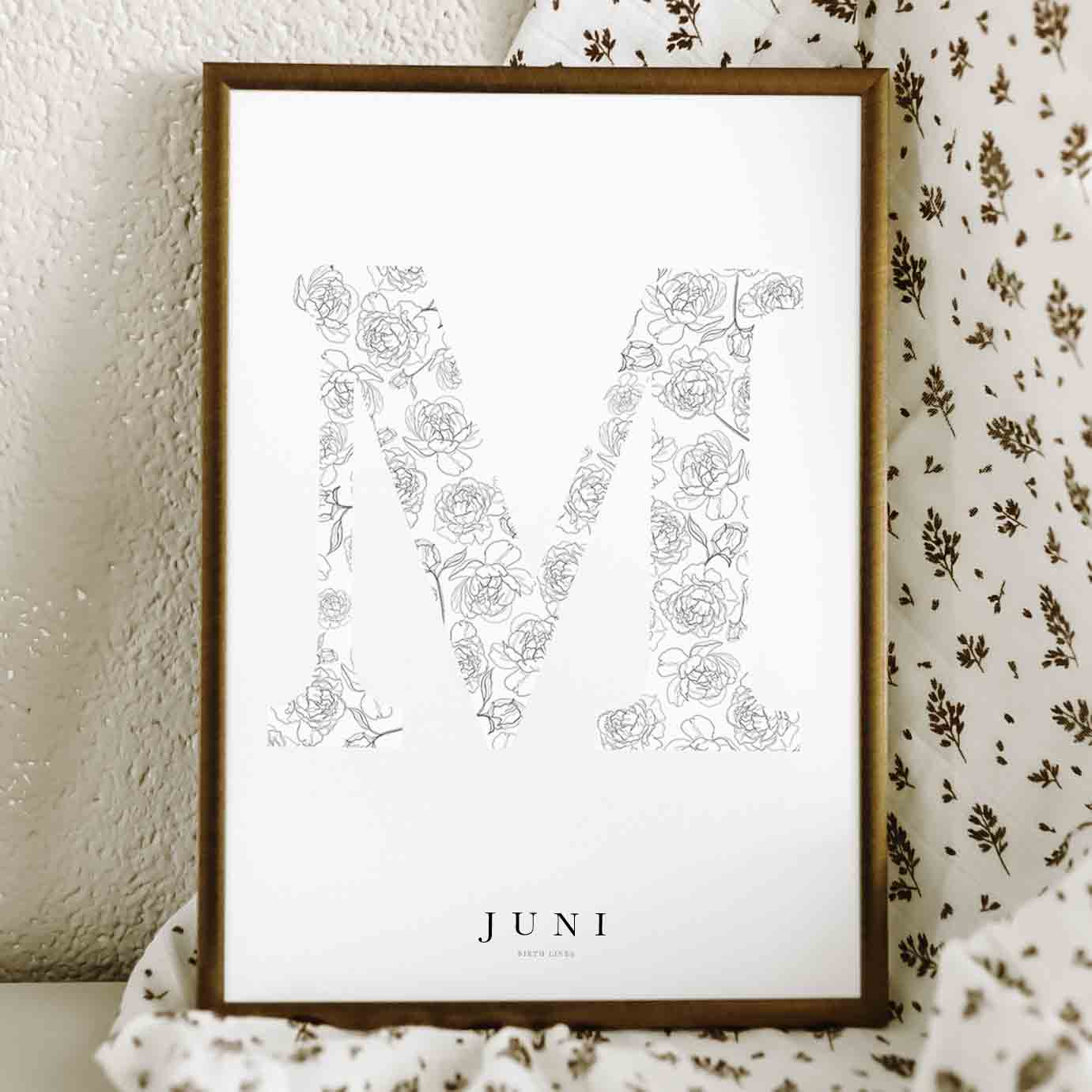 Birth Flower Letter Poster June