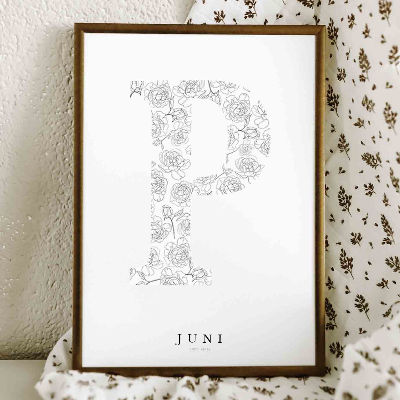 Birth Flower Letter Poster June