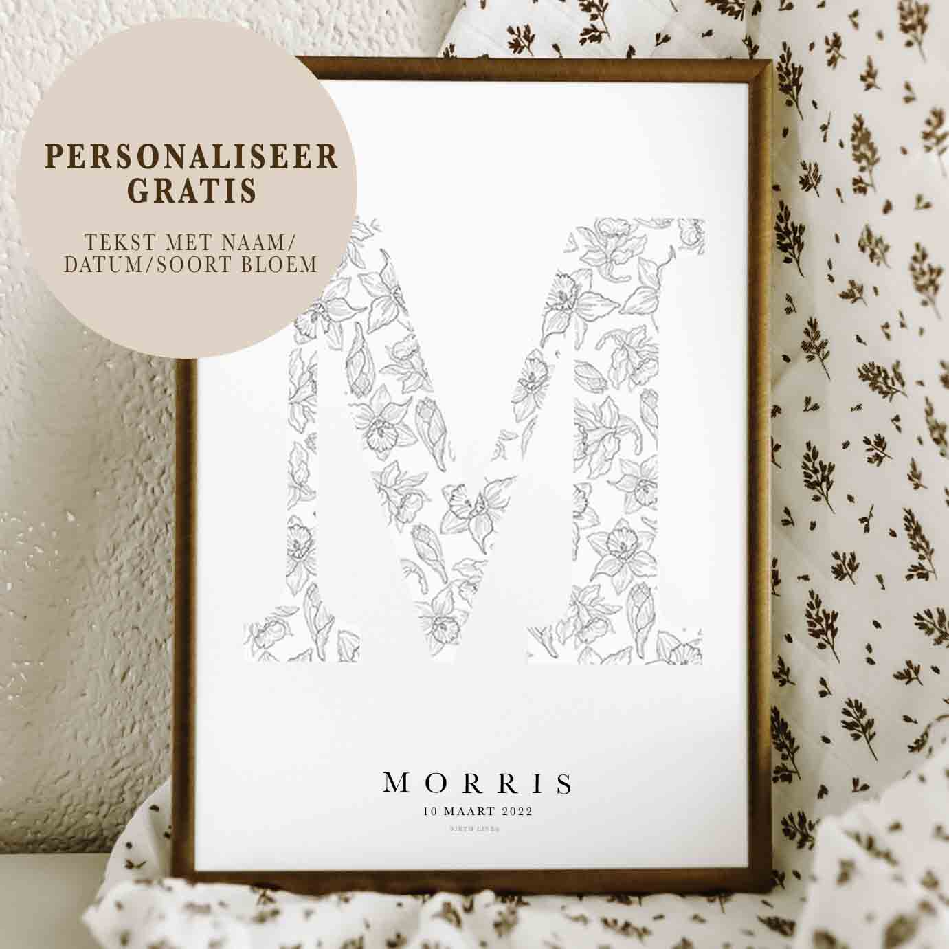 Birth Flower Letter Poster March