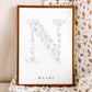 Birth Flower Letter Poster March