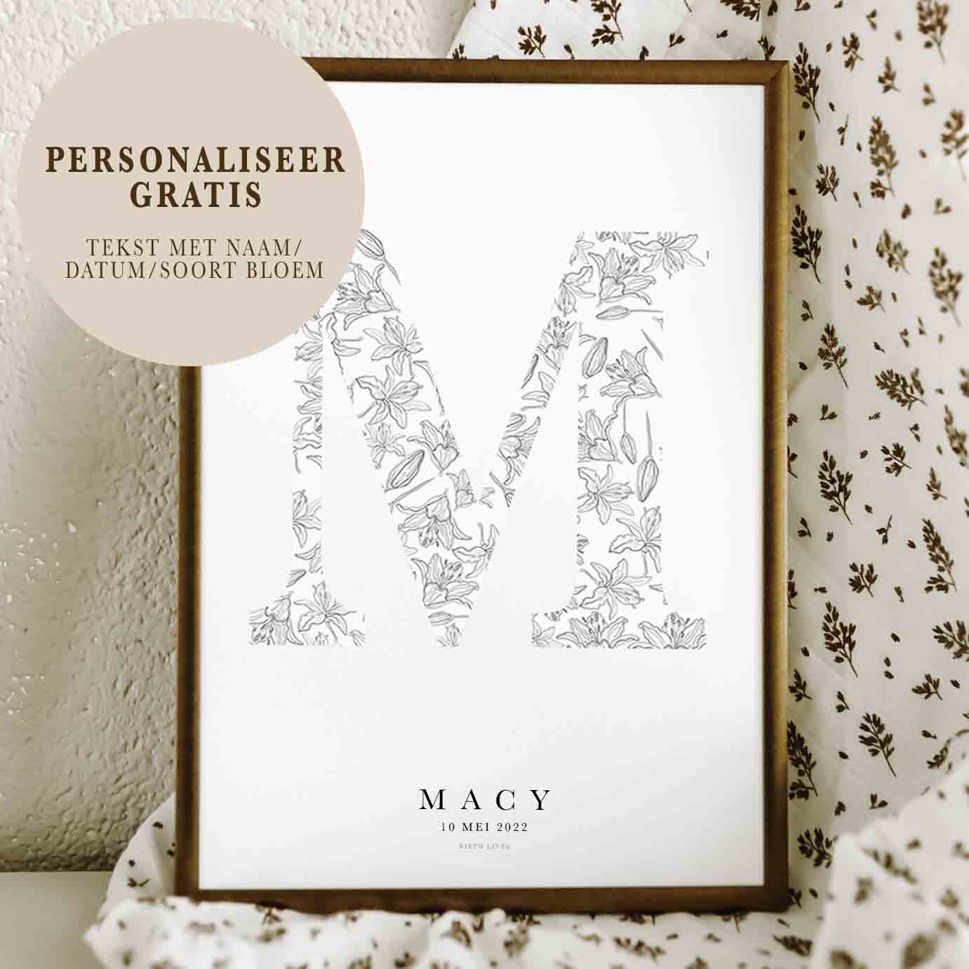 Birth Flower Letter Poster May