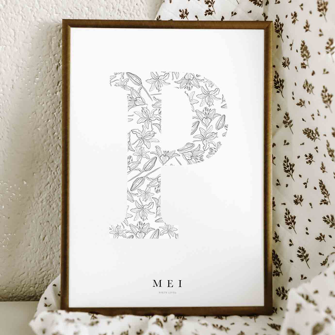 Birth Flower Letter Poster May