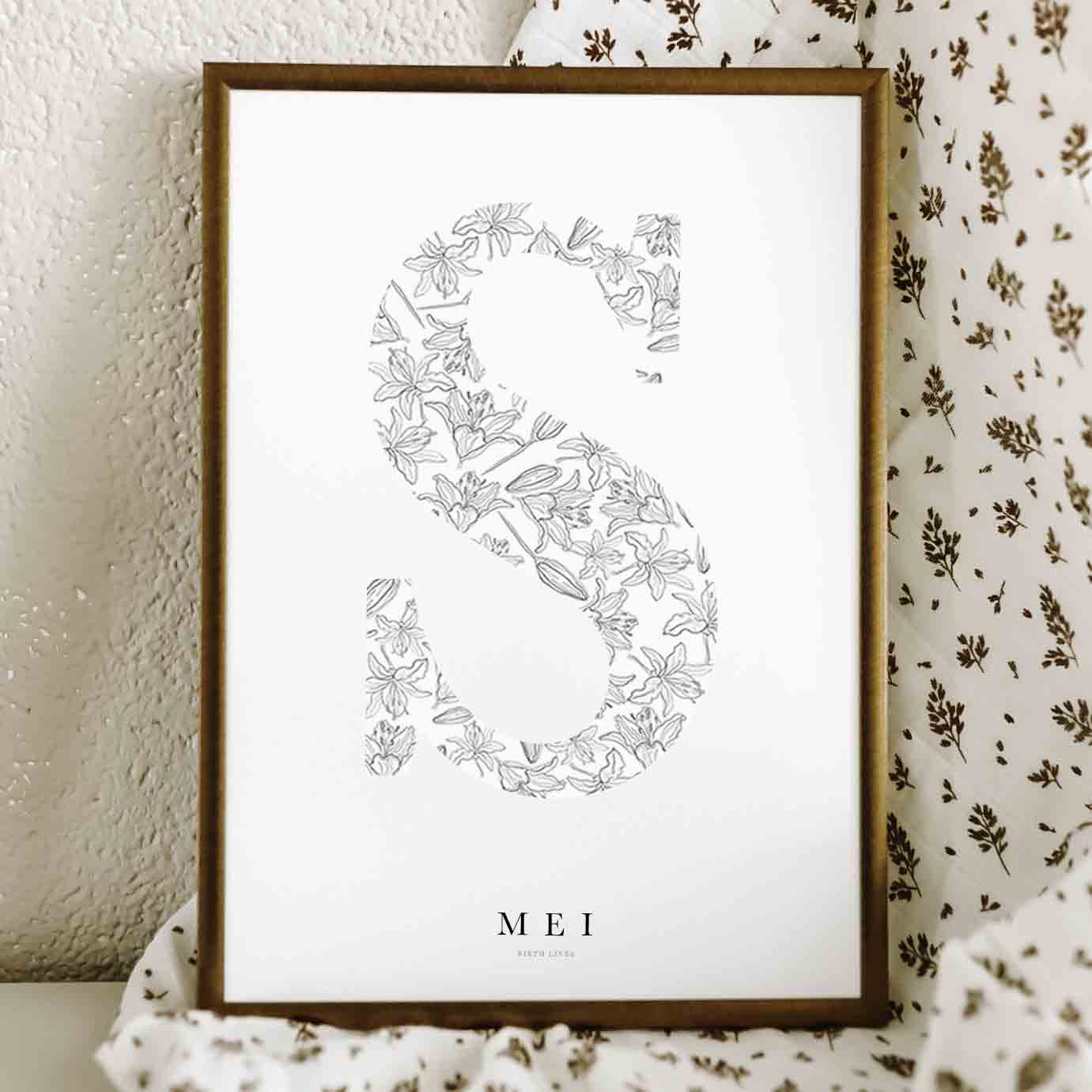 Birth Flower Letter Poster May