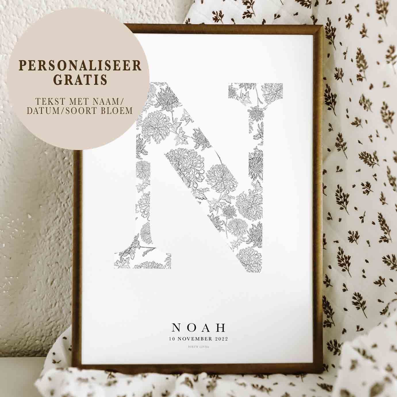 Birth Flower Letter Poster November