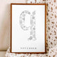 Birth Flower Letter Poster November