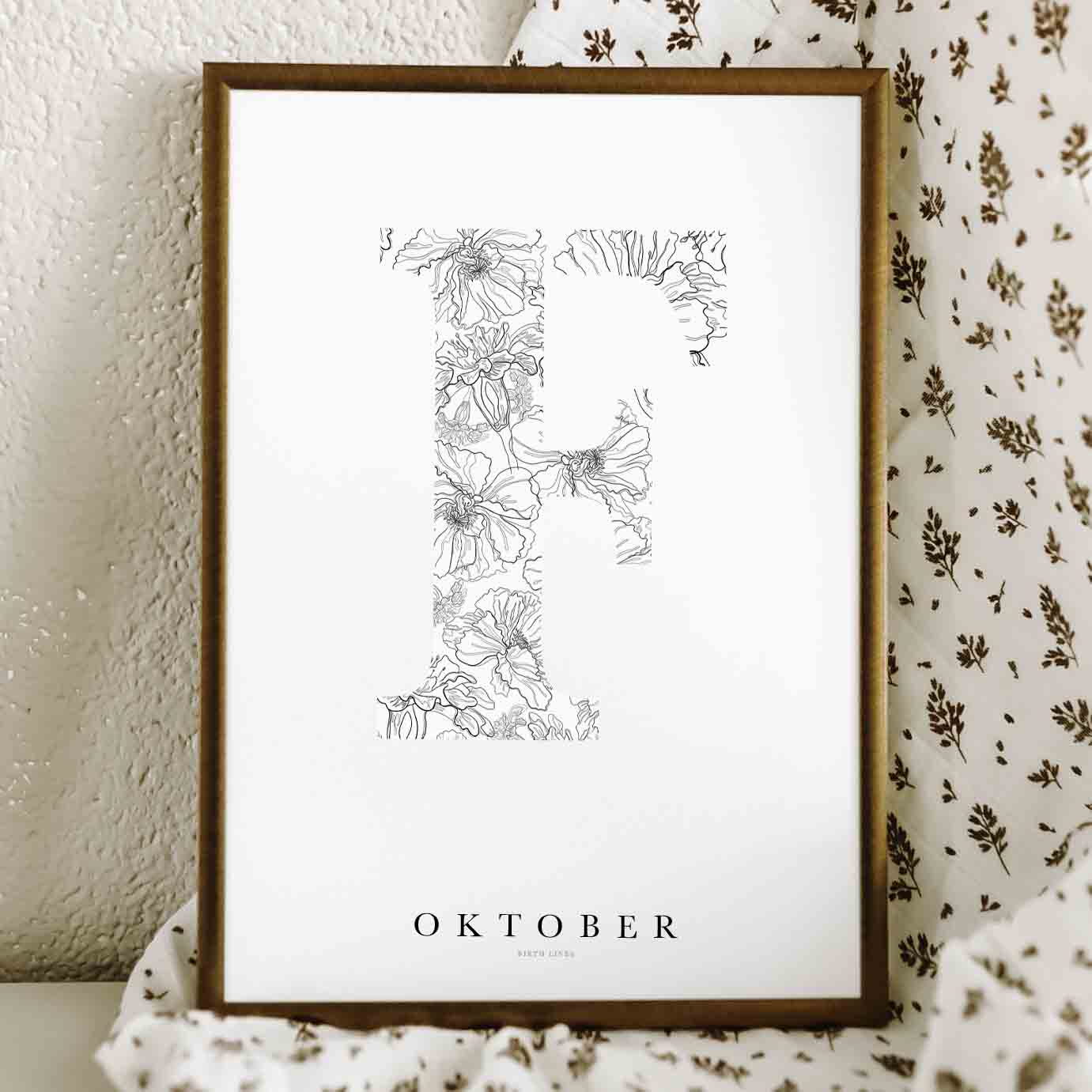Birth Flower Letter Poster October