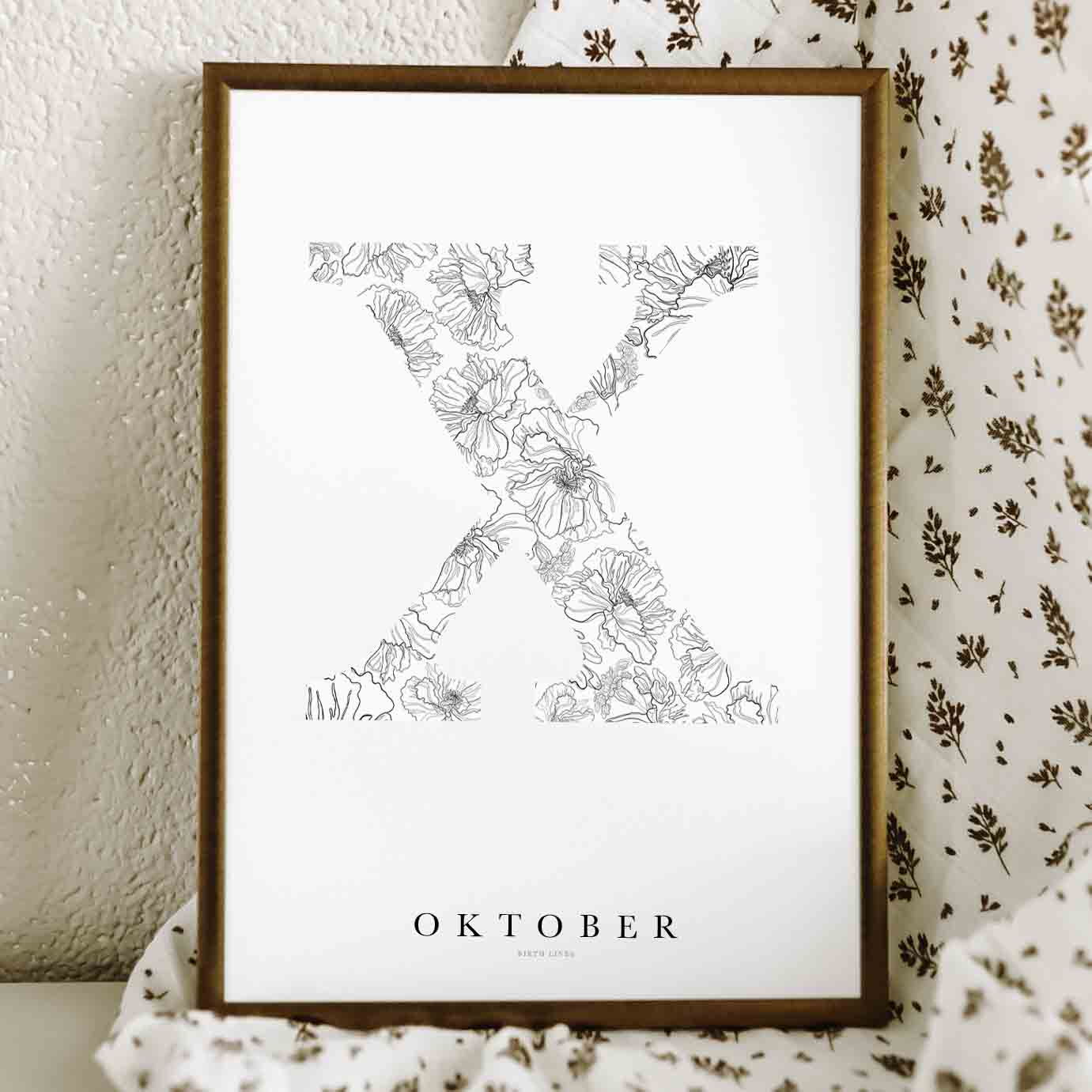 Birth Flower Letter Poster October