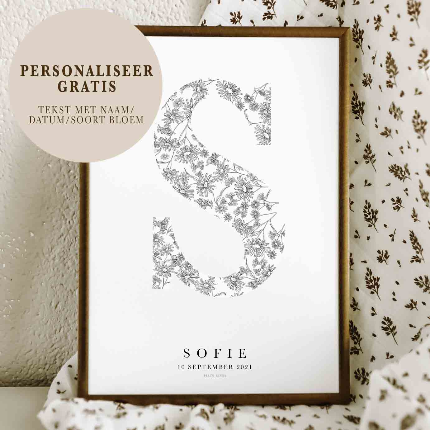 Birth Flower Letter Poster September