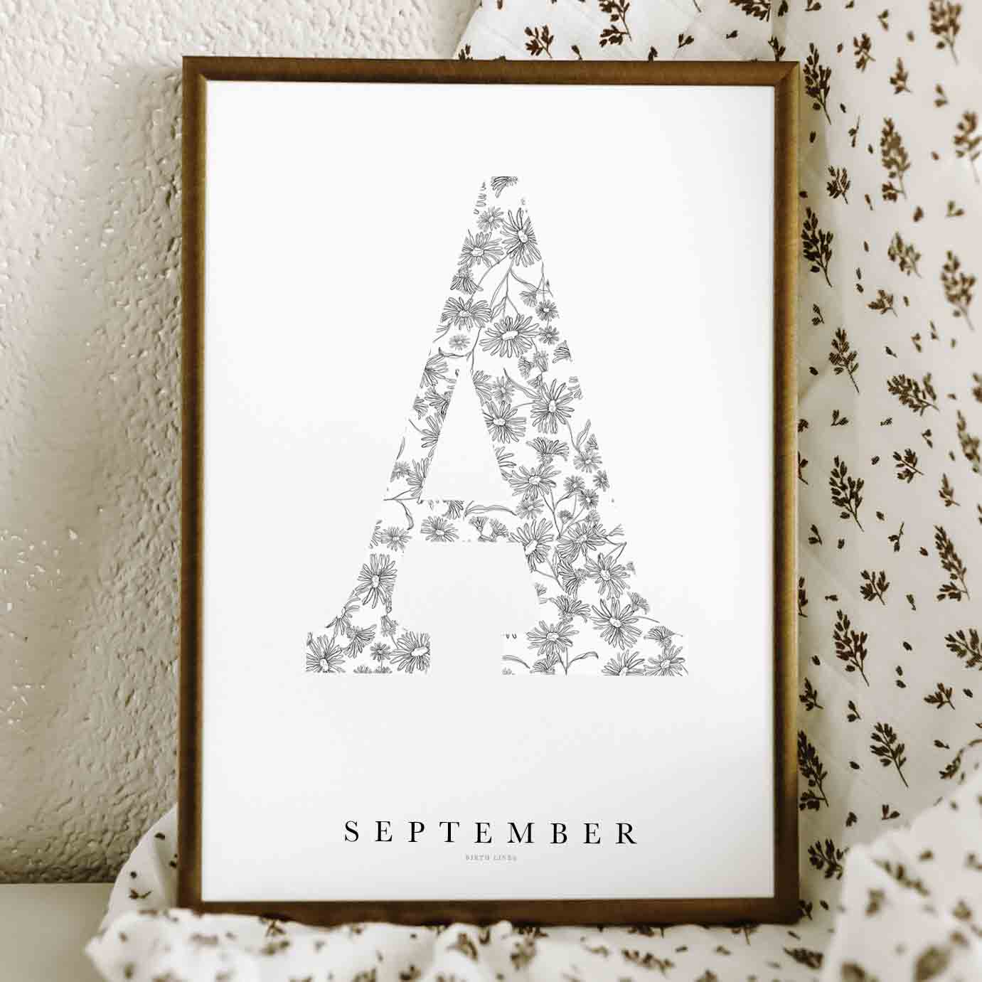 Birth Flower Letter Poster September