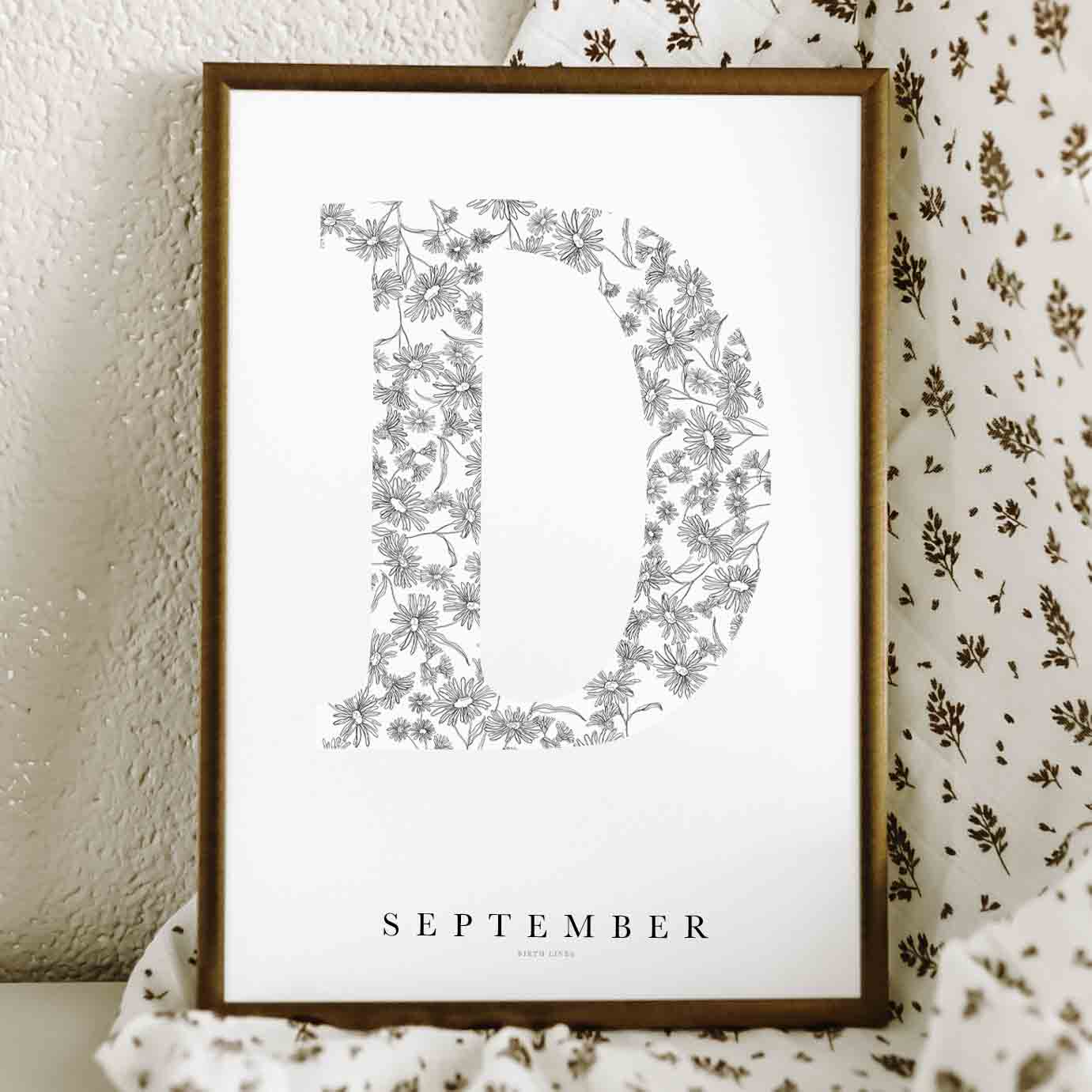 Birth Flower Letter Poster September