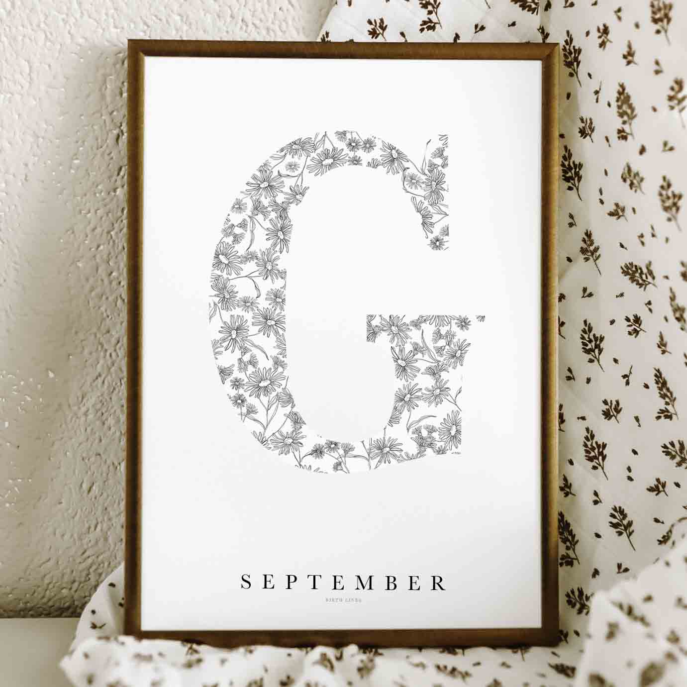 Birth Flower Letter Poster September