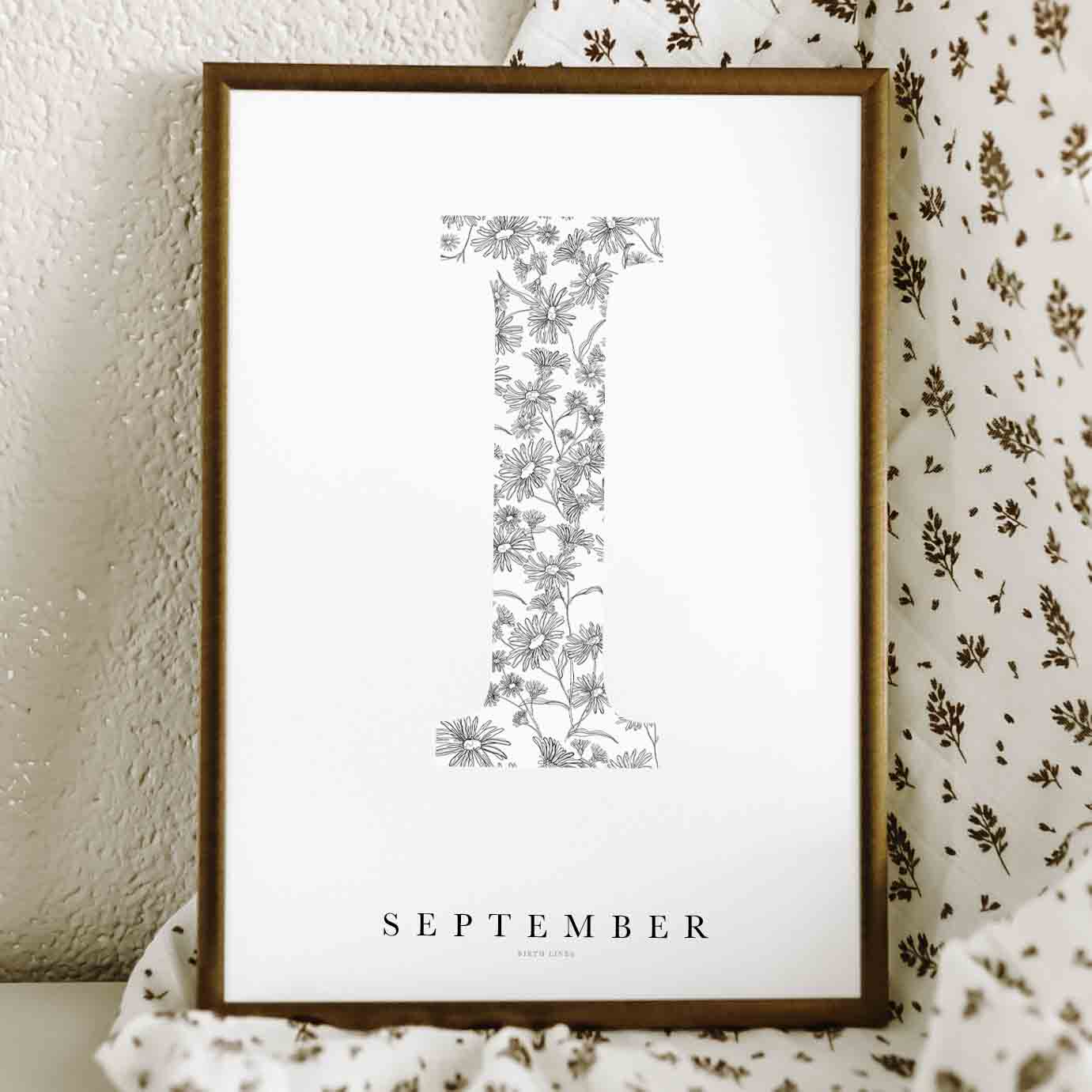 Birth Flower Letter Poster September