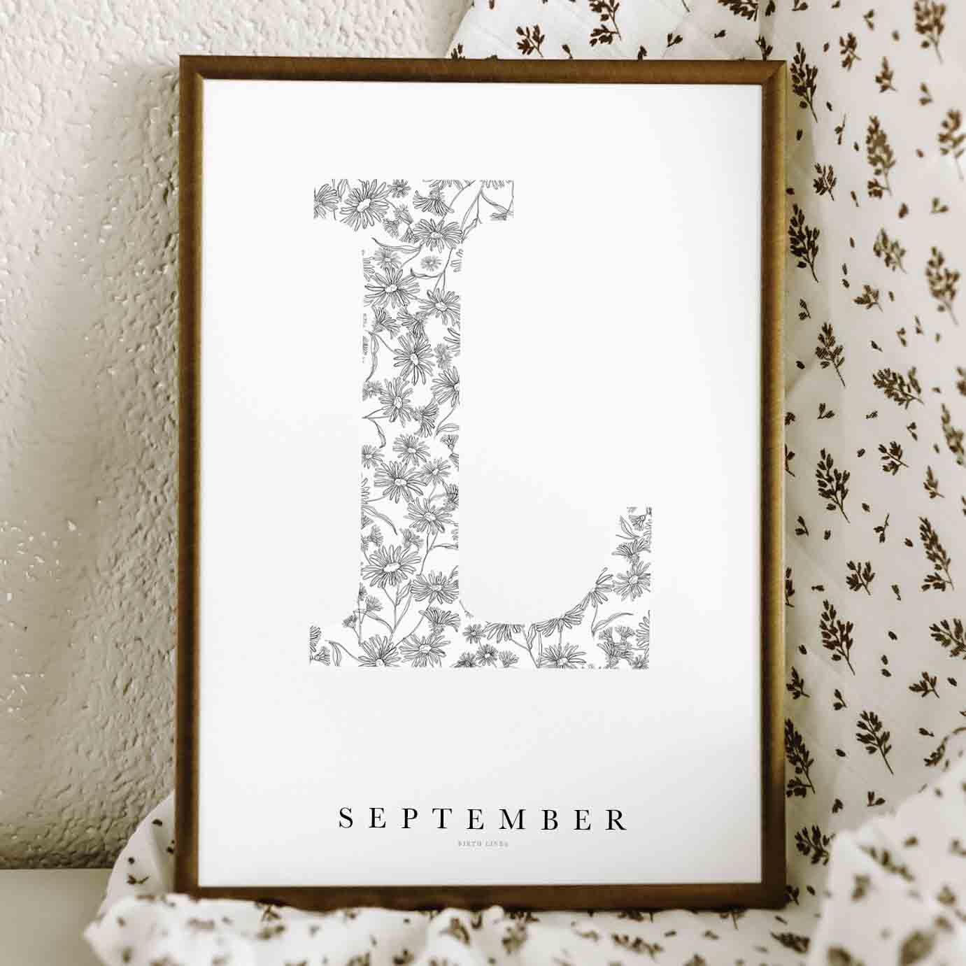 Birth Flower Letter Poster September