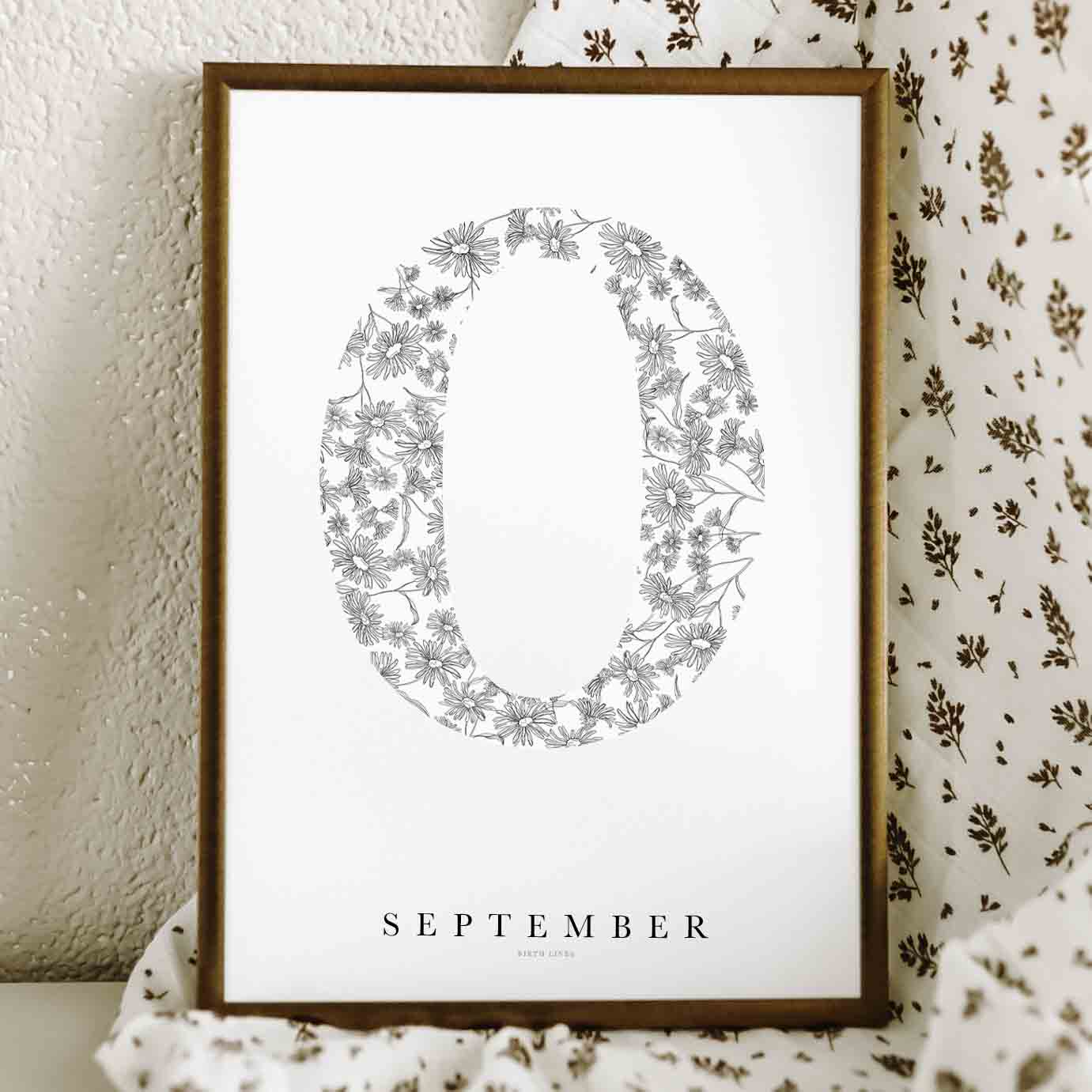 Birth Flower Letter Poster September