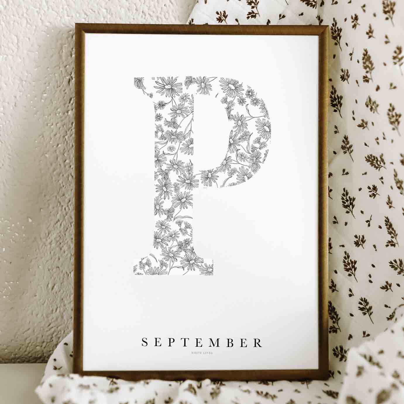 Birth Flower Letter Poster September