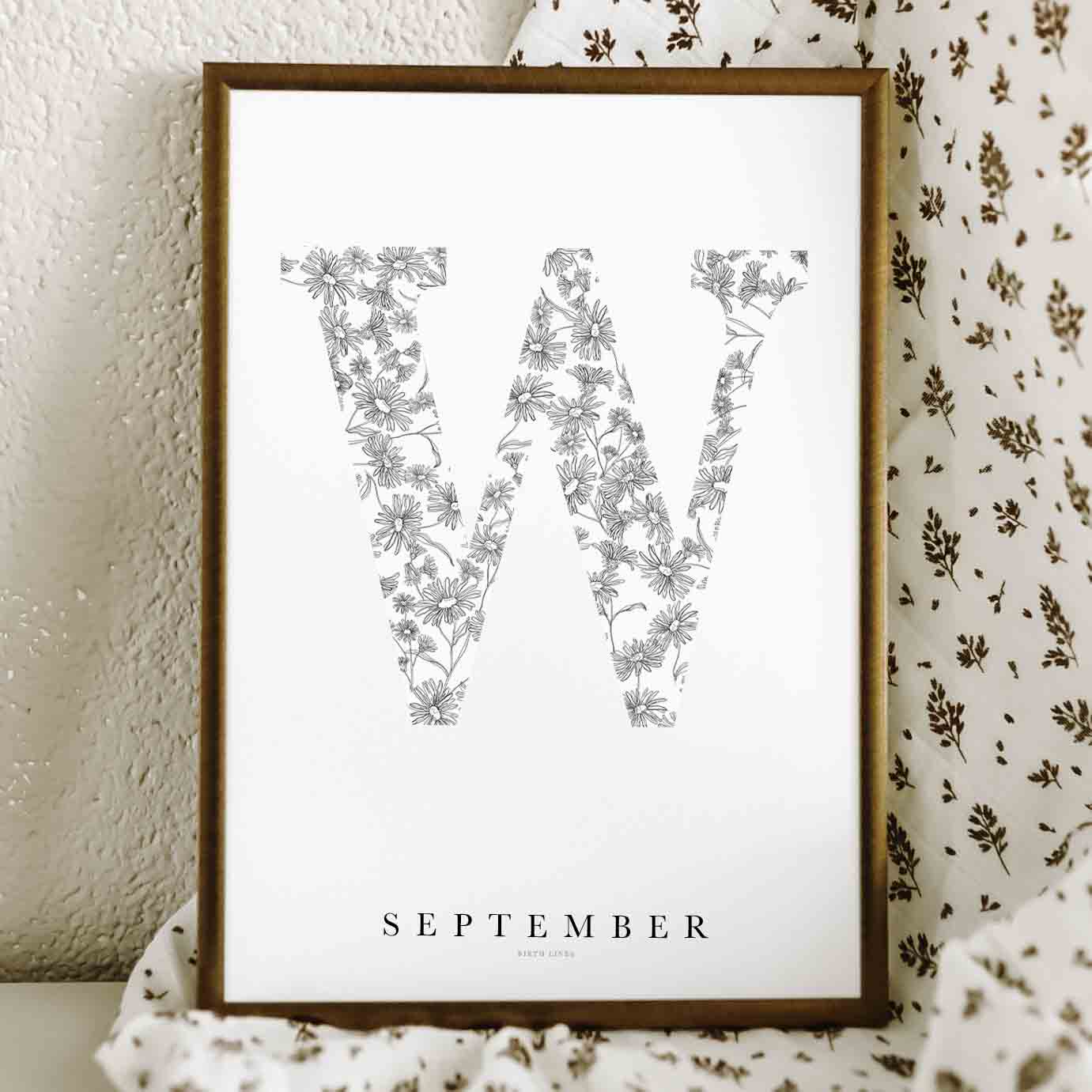 Birth Flower Letter Poster September