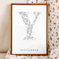 Birth Flower Letter Poster September