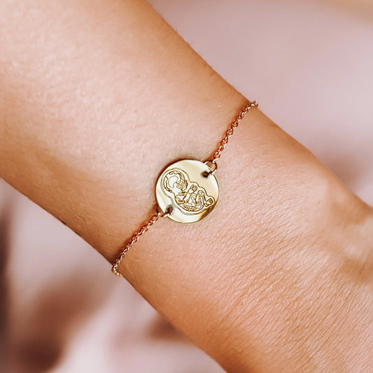 Birth Lines Bracelet Coin - Stainless Steel